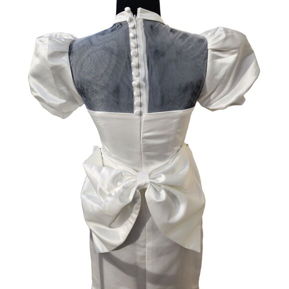 Grace Kelly Style Elegant Classy Wedding Evening Cocktail Couture Runway Dress - Picture 2 of 16